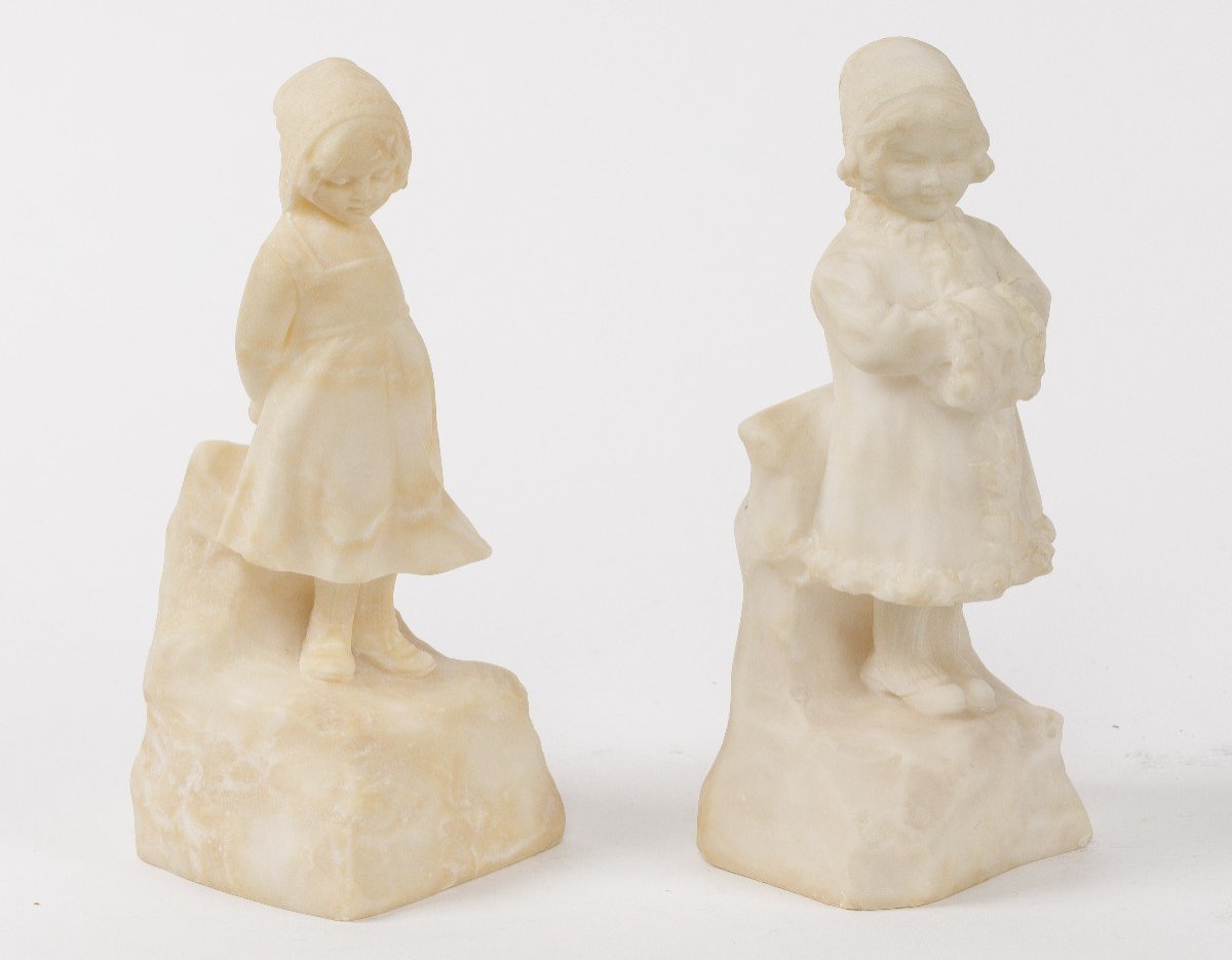 Pair Of Alabaster Sculptures 19th Century-photo-4