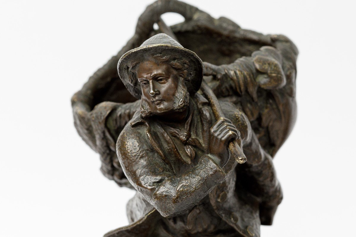 Paire De Sculptures 19eme En Bronze  "la Famille De Pêcheurs"-photo-1