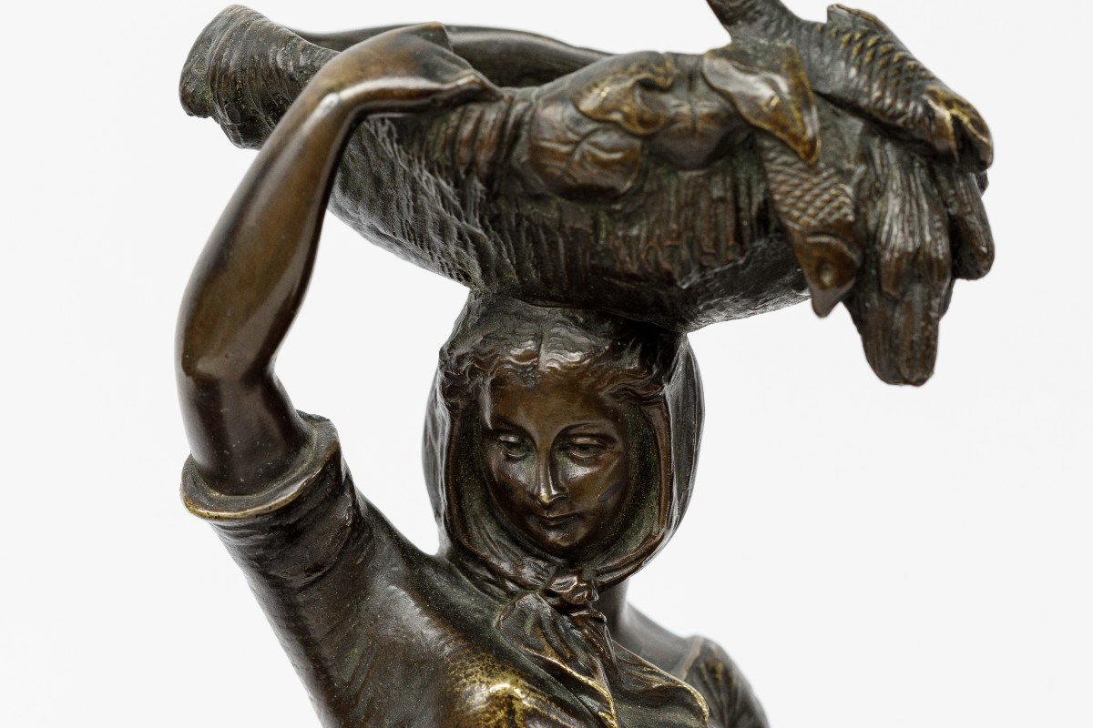 Paire De Sculptures 19eme En Bronze  "la Famille De Pêcheurs"-photo-2