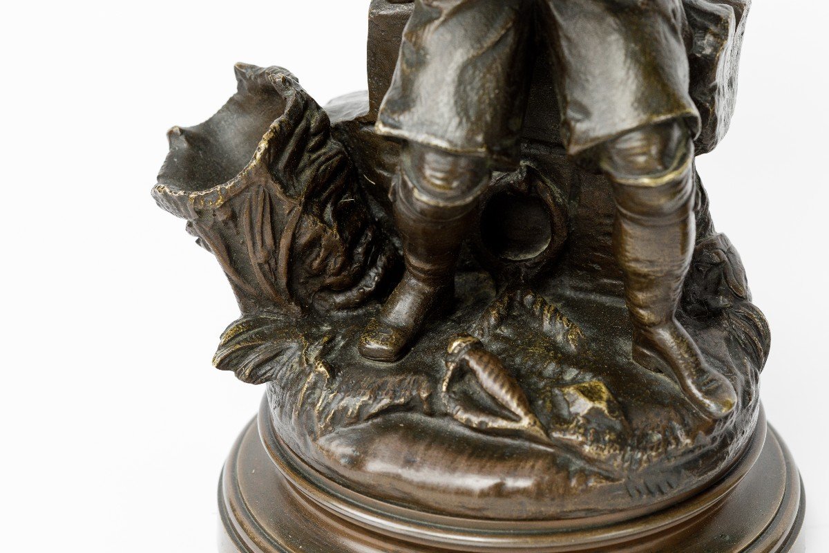 Paire De Sculptures 19eme En Bronze  "la Famille De Pêcheurs"-photo-3