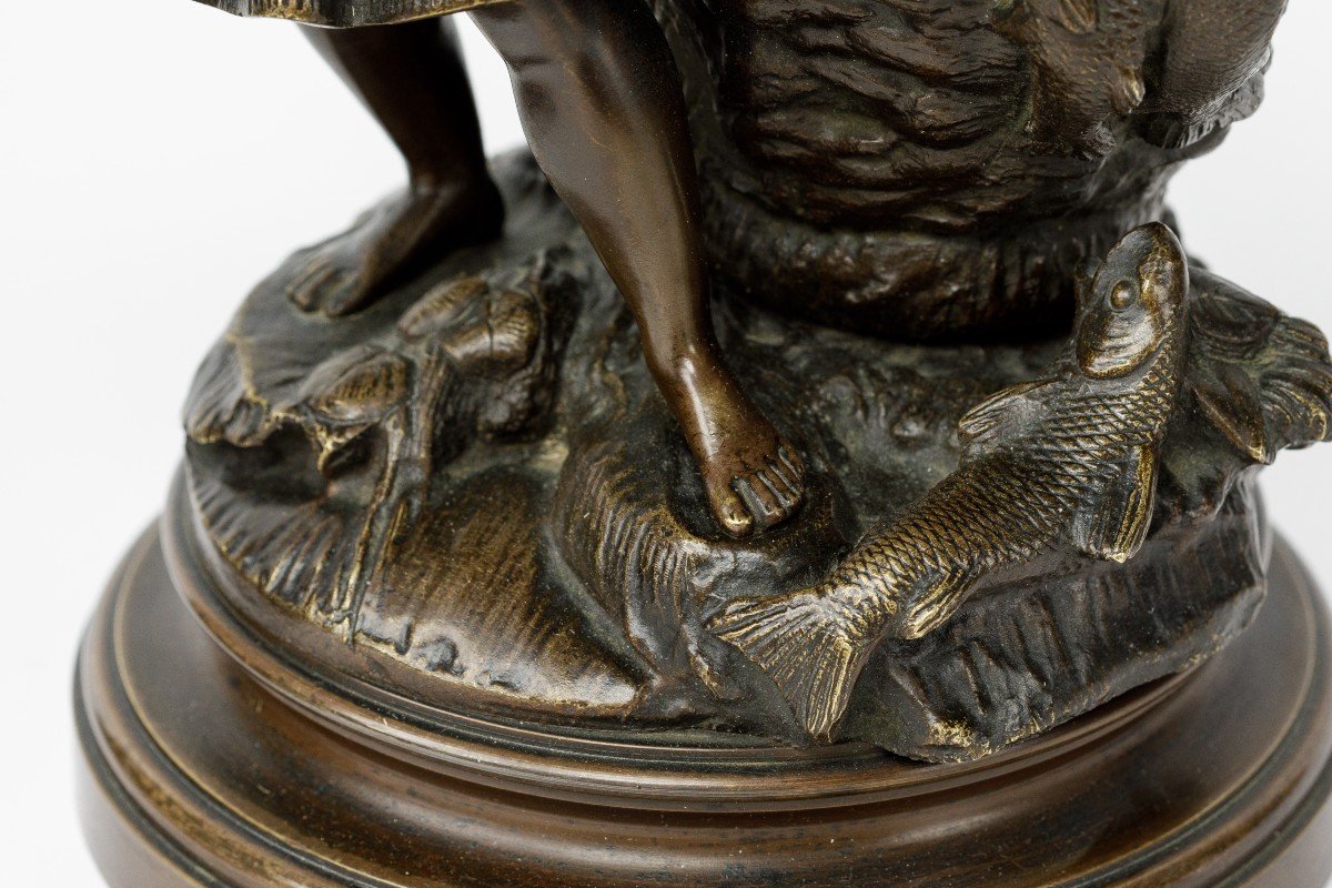 Paire De Sculptures 19eme En Bronze  "la Famille De Pêcheurs"-photo-4