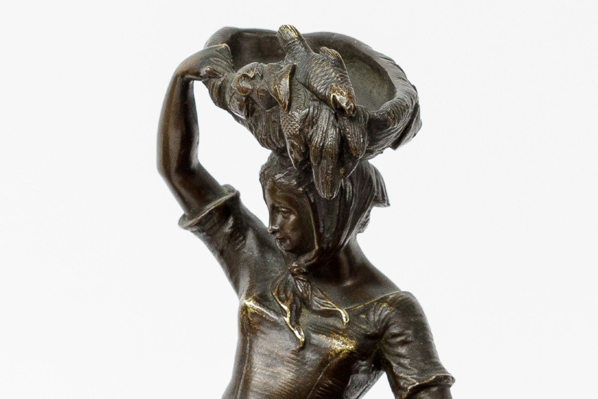 Paire De Sculptures 19eme En Bronze  "la Famille De Pêcheurs"-photo-6