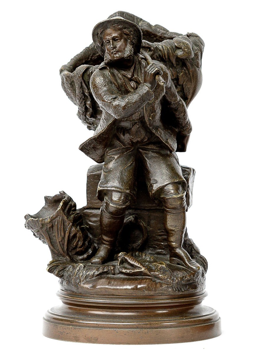 Paire De Sculptures 19eme En Bronze  "la Famille De Pêcheurs"-photo-7