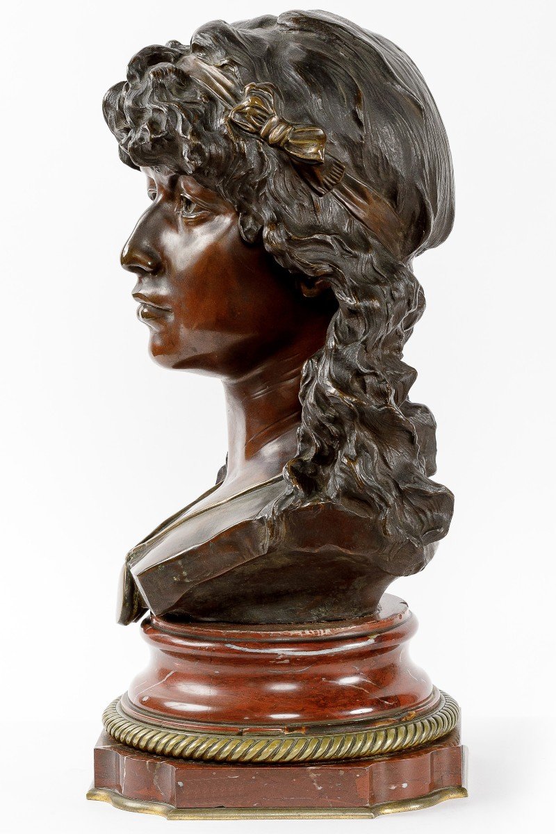 Sculpture 19eme En Bronze d'Une Gitane Signe Dominique Van Den Bossche-photo-4