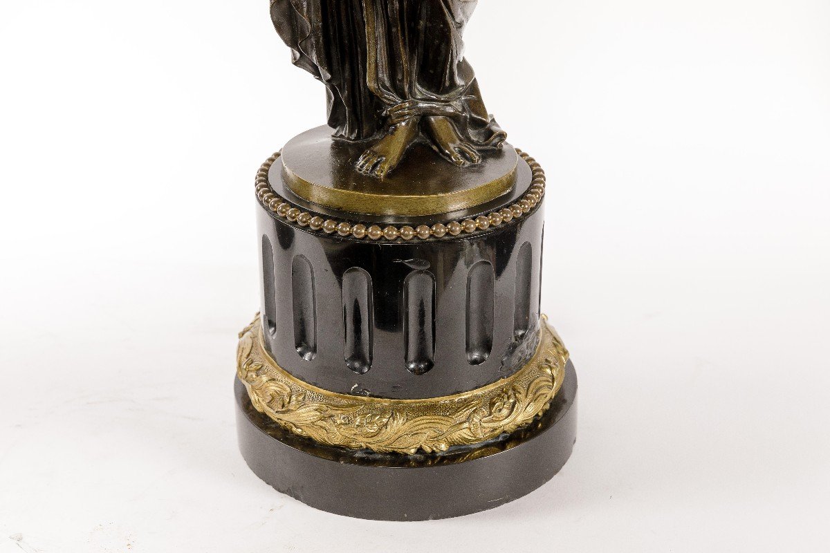 Pair Of French Bronze Napoleon III Period Table Lamps-photo-1
