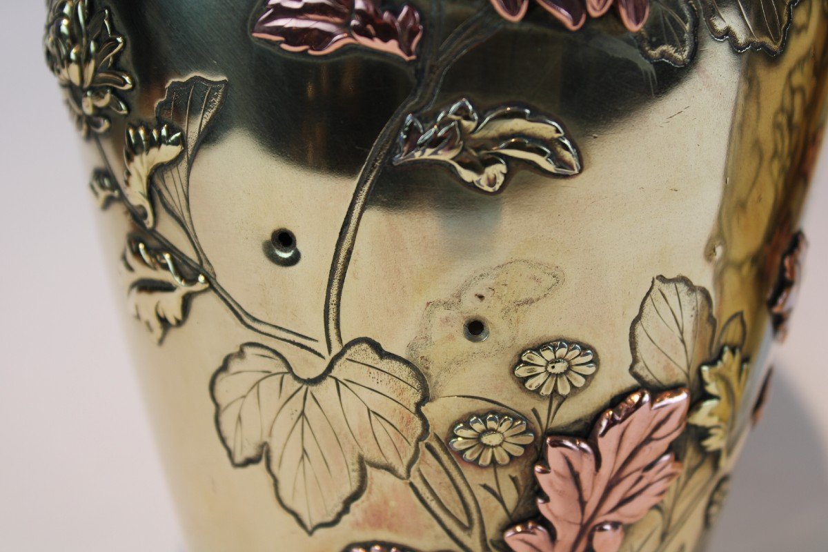 Paire De Vases En Bronze Japonaise d'Epoque Meiji-photo-4
