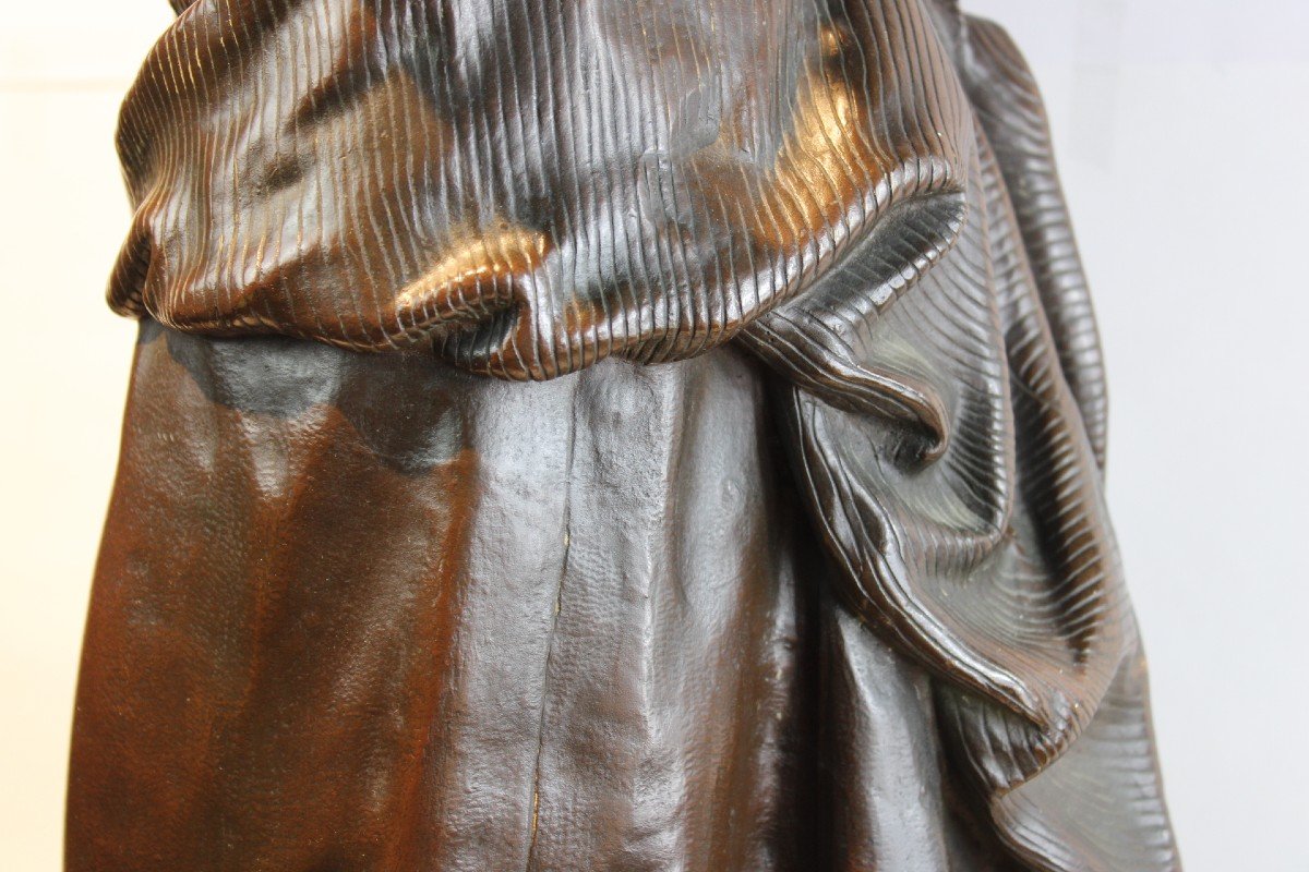 Grand Sculpture En Bronze 19eme Signe  Ferville Suan-photo-2