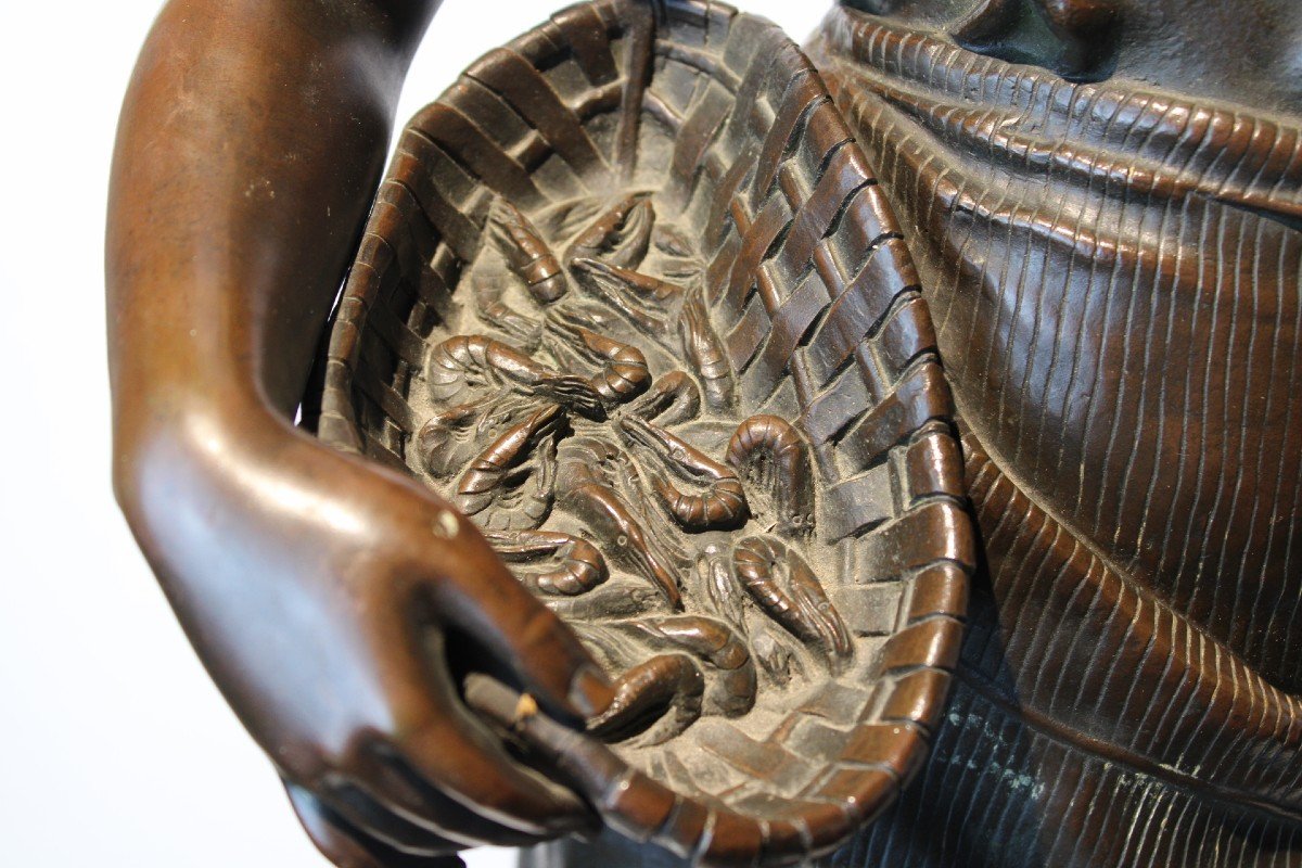 Grand Sculpture En Bronze 19eme Signe  Ferville Suan-photo-8
