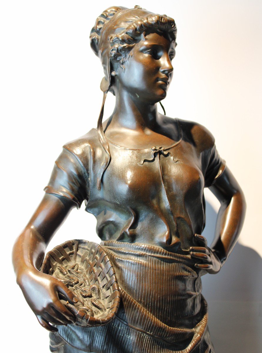 Grand Sculpture En Bronze 19eme Signe  Ferville Suan