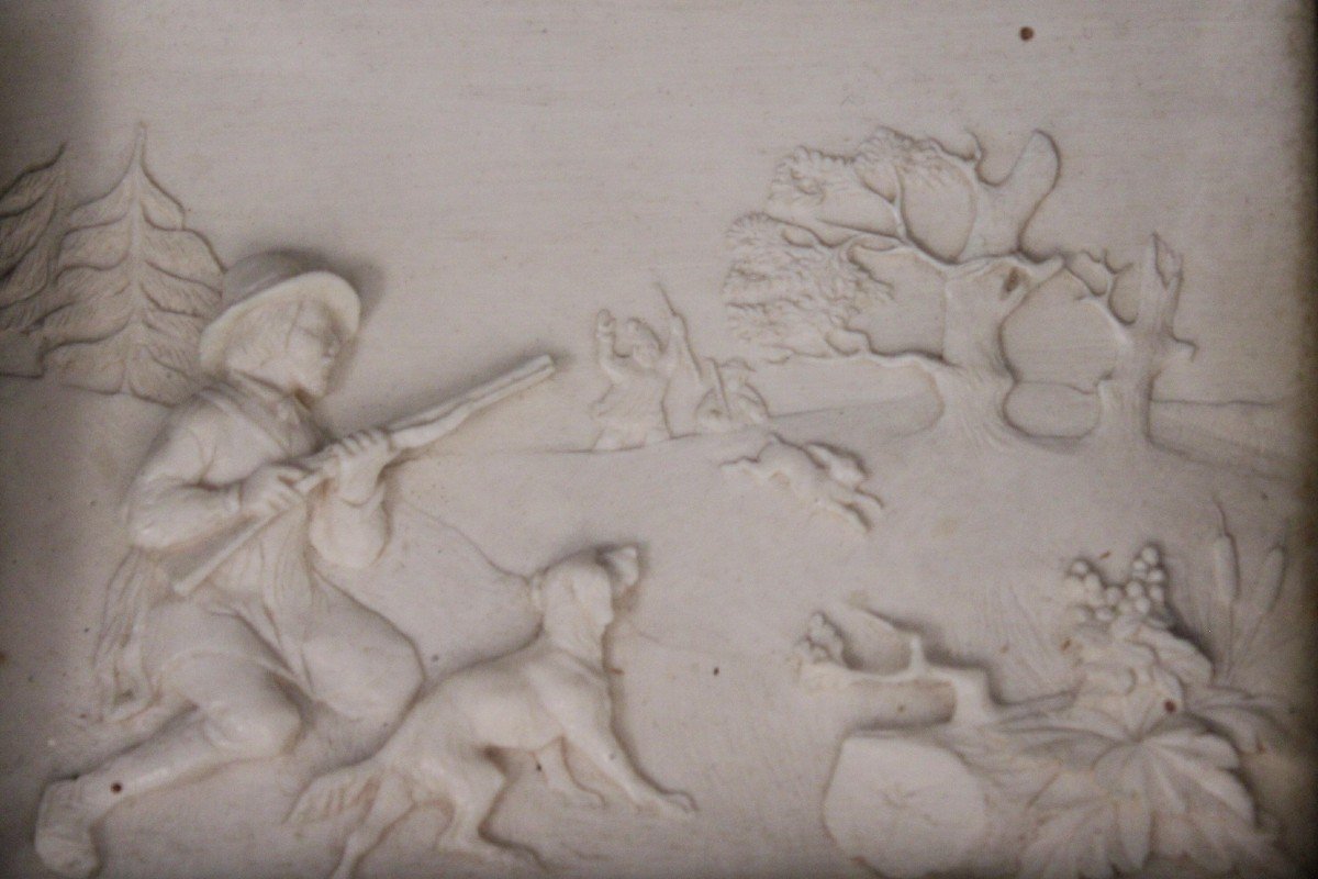 Small Carved Ivory Painting 19th C.-photo-4
