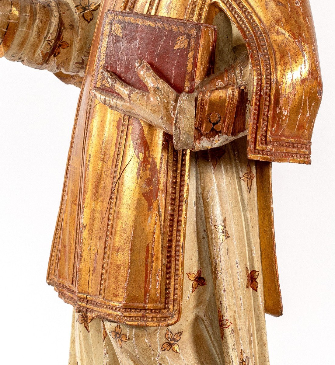 Saint En Bois Sculpte Et Peint 19eme-photo-6