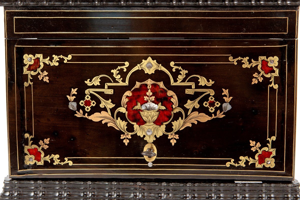 Cave A Liqueur En Marqueterie  d'Epoque Napoleon III-photo-4