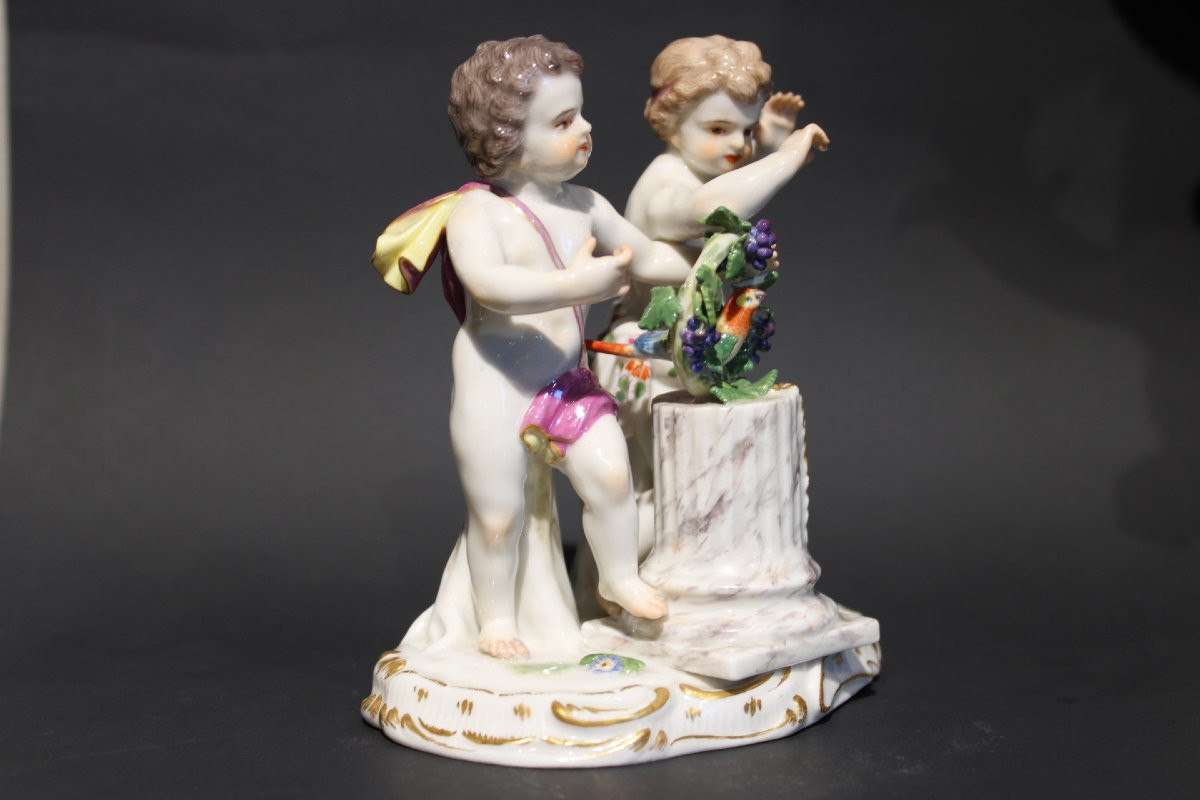 Figurine Jeune Couple En Porcelaine De Meissen Fin 19eme-photo-2