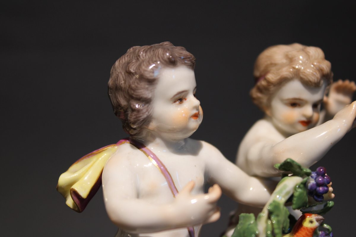 Figurine Jeune Couple En Porcelaine De Meissen Fin 19eme-photo-3