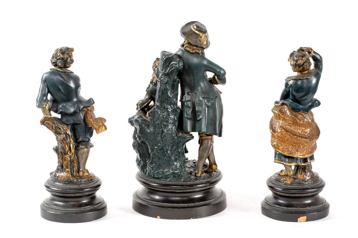 Serie Of Three Terracotta Sculptures, Late 19th Century-photo-6