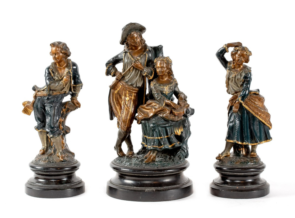Serie Of Three Terracotta Sculptures, Late 19th Century