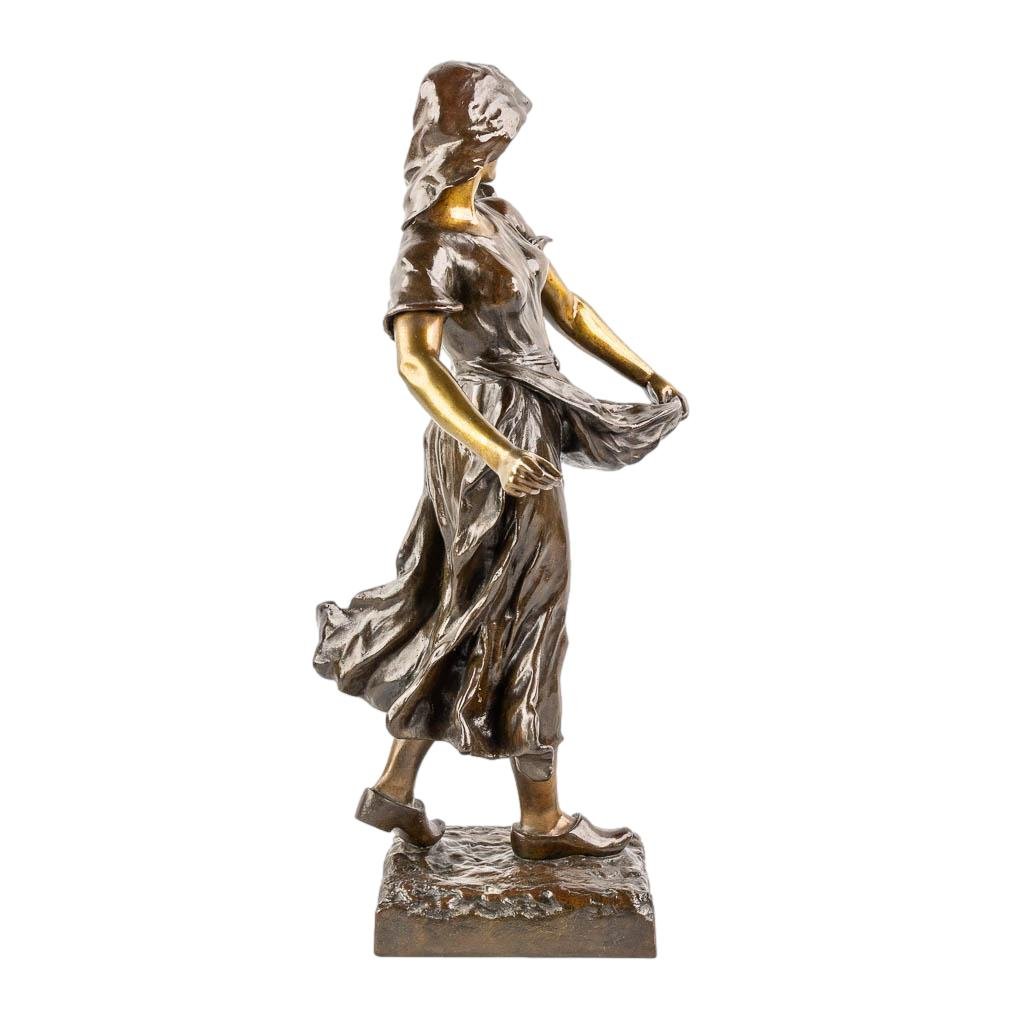 Sculpture En Bronze "La Semeuse" Signe Hans Schörk-photo-2