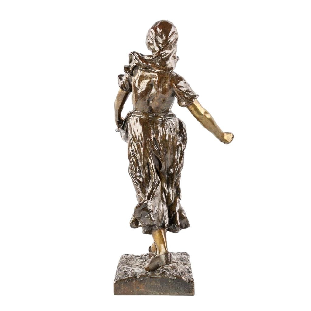 Sculpture En Bronze "La Semeuse" Signe Hans Schörk-photo-3