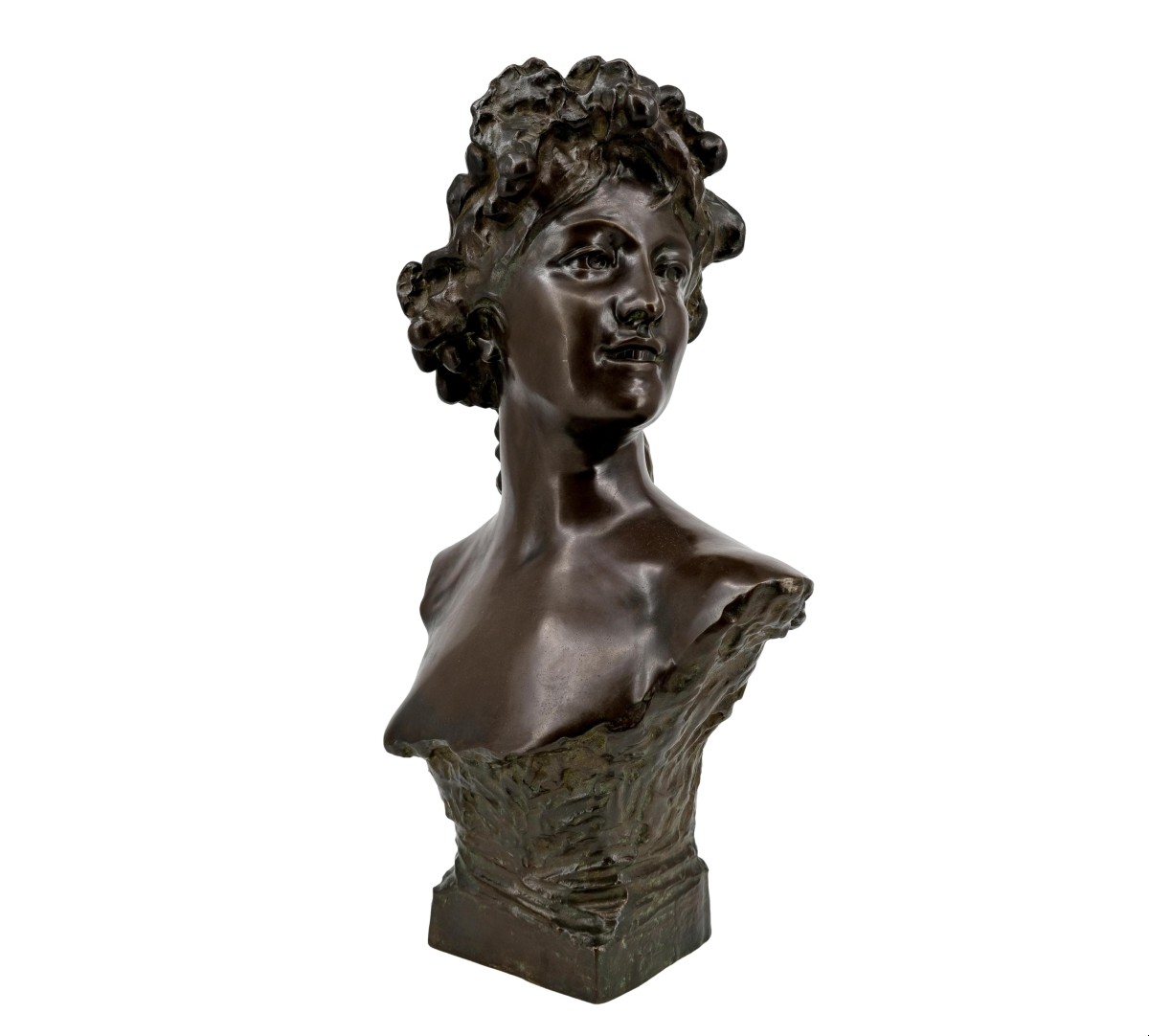 Bronze Bust Of A Young Woman, Jef Lambeaux (1852-1908)