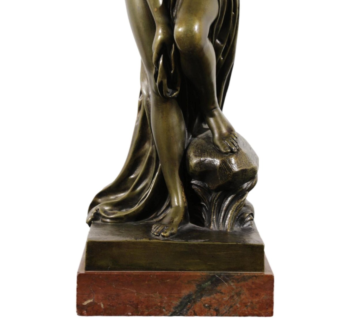 Sculpture en bronze patiné du 19e siècle « Le Bain » d'après Christophe Gabriel Allegrain-photo-3