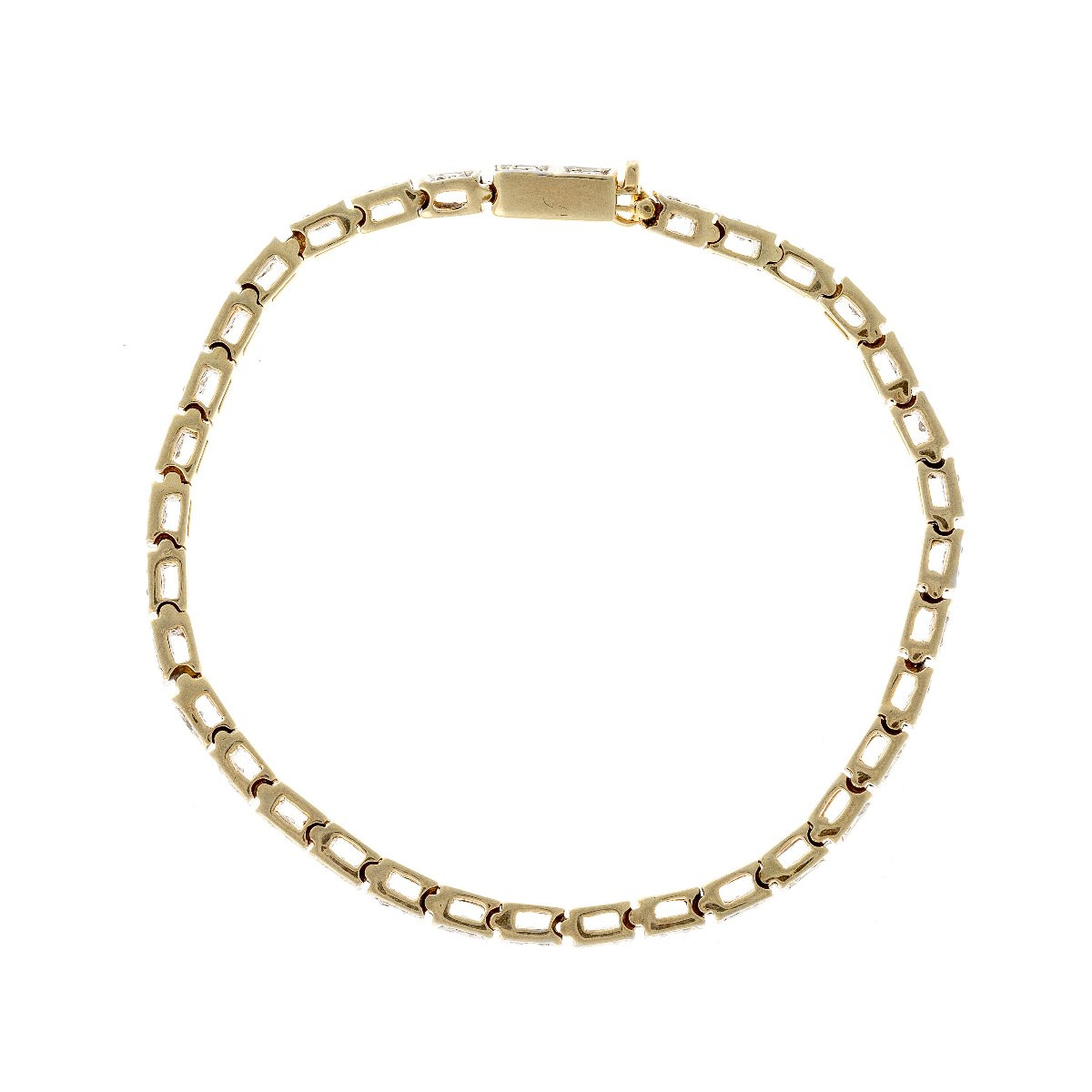 14ct Gold Tennis Bracelet Set With 1.83ct Diamonds-photo-2