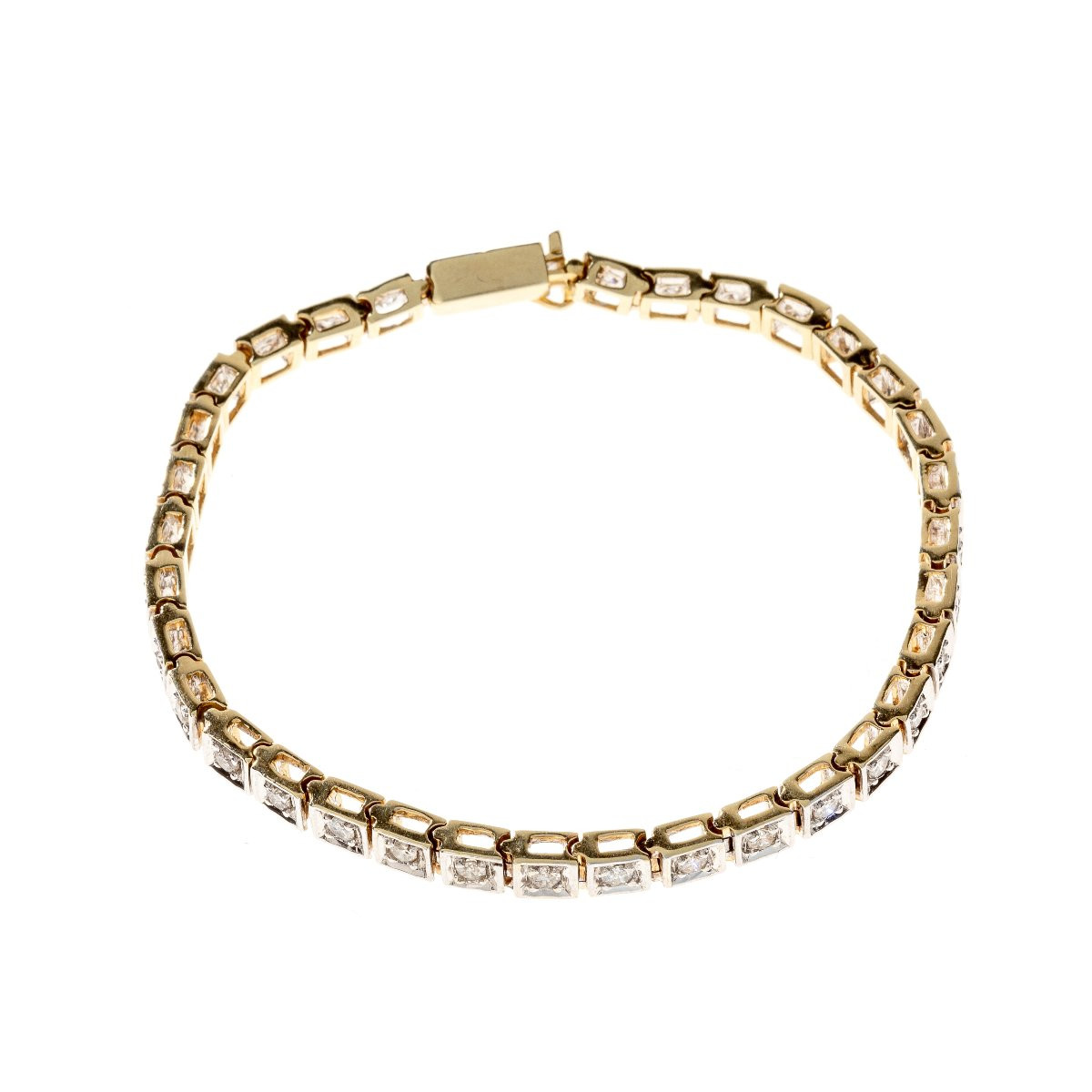 14ct Gold Tennis Bracelet Set With 1.83ct Diamonds-photo-3
