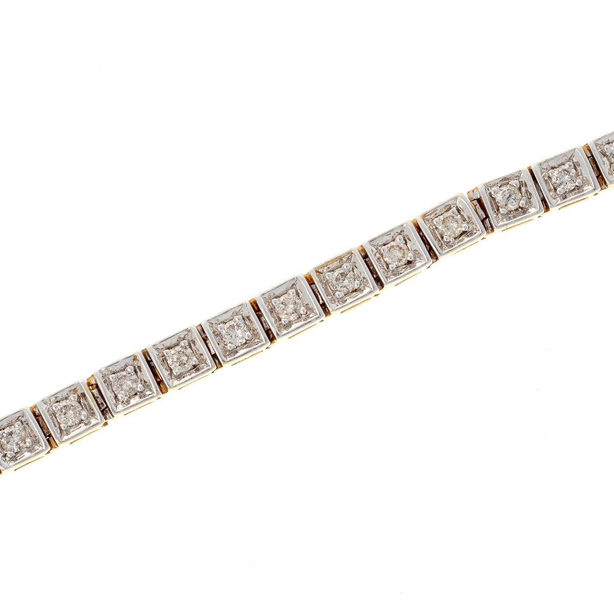 14ct Gold Tennis Bracelet Set With 1.83ct Diamonds-photo-4