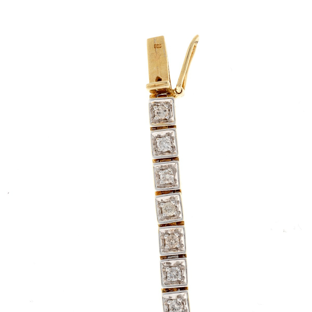 14ct Gold Tennis Bracelet Set With 1.83ct Diamonds-photo-1