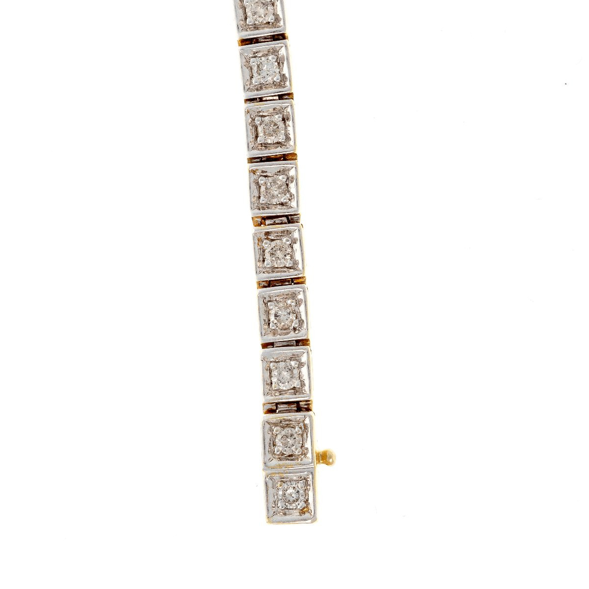 14ct Gold Tennis Bracelet Set With 1.83ct Diamonds-photo-2