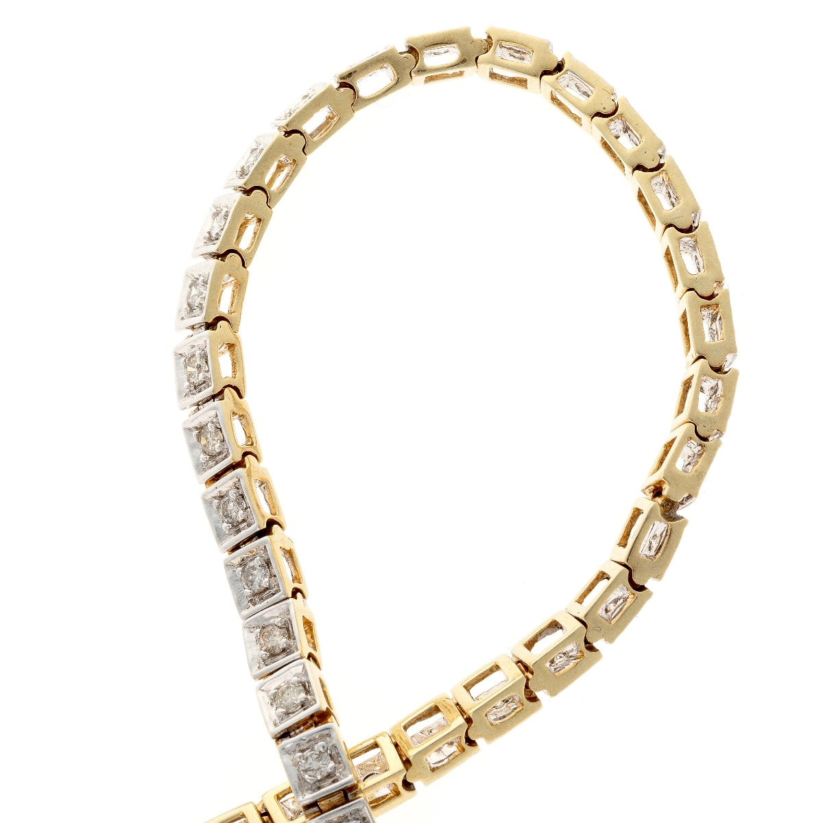 14ct Gold Tennis Bracelet Set With 1.83ct Diamonds-photo-3