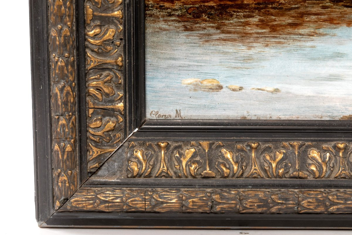 Large 19th Century Painted Porcelain Plaque-photo-1