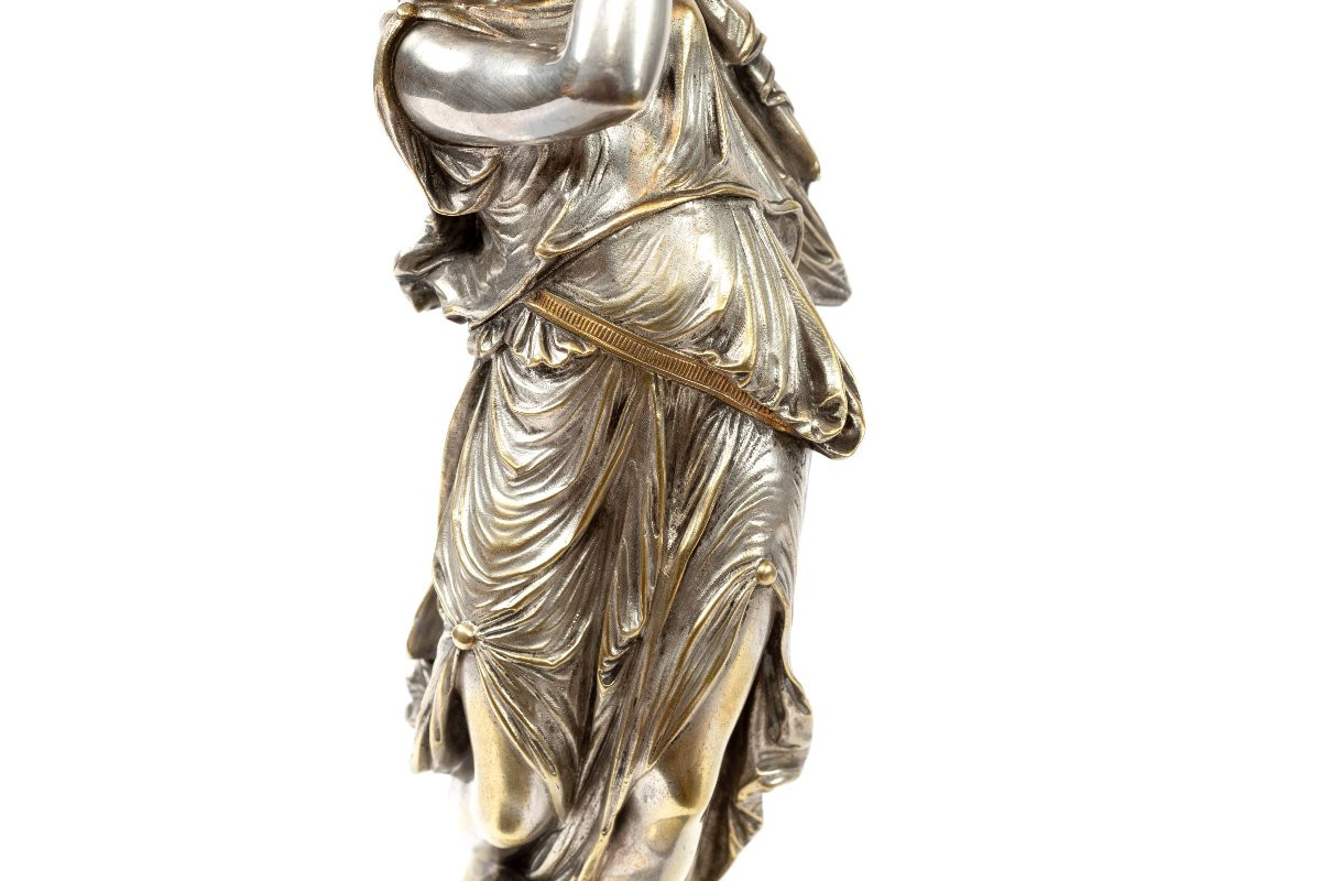 sculpture en bronze argenté "Symphonie" par Auguste Moreau-photo-3