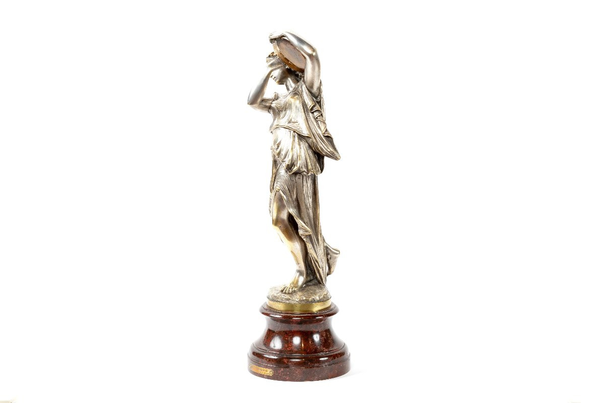 sculpture en bronze argenté "Symphonie" par Auguste Moreau-photo-2