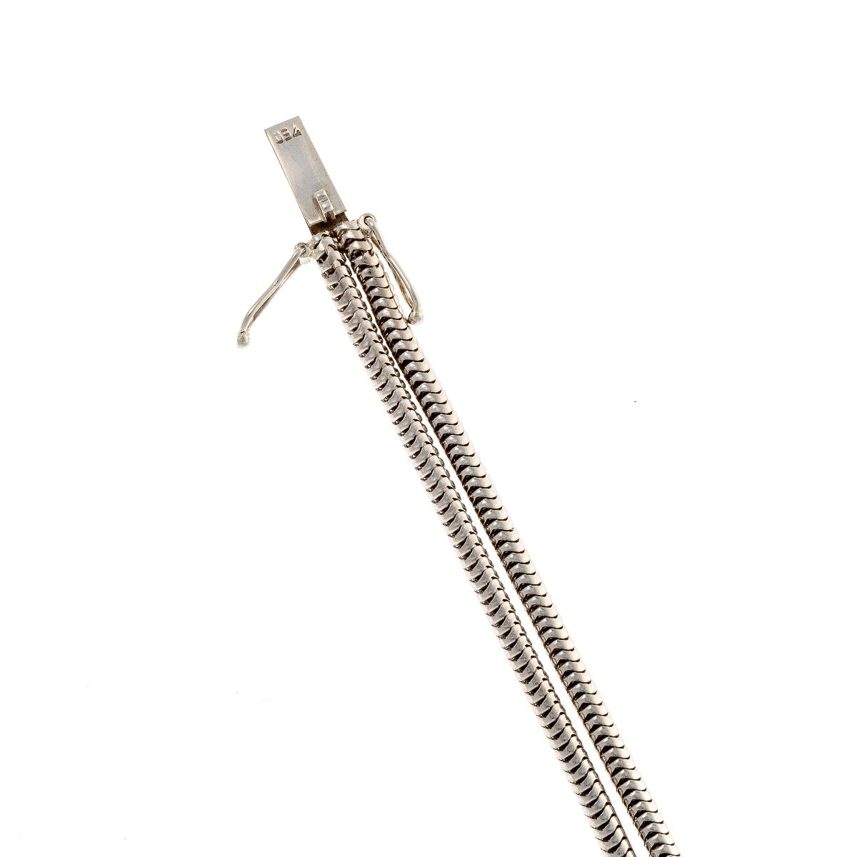 Bracelet en or blanc 18 ct avec émeraude et diamants-photo-1