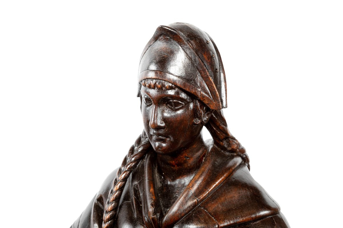 Pair Of 19th Century Wooden Sculptures -photo-2