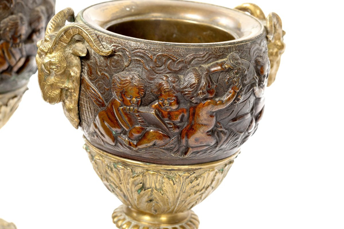 Bronze Cassolettes From The Napoleon III Period-photo-4
