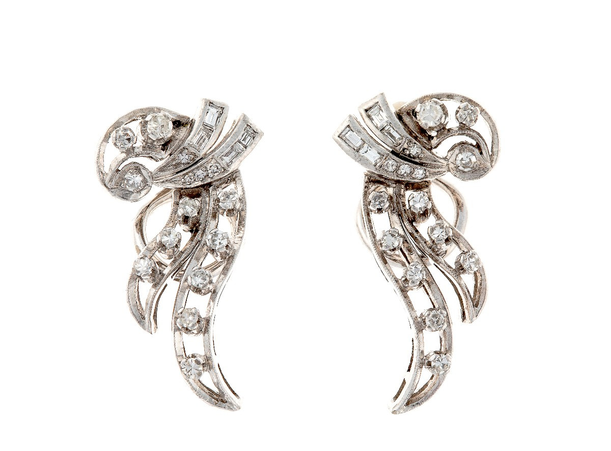 Boucles d'oreilles avec diamants