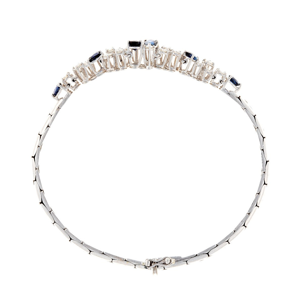 18ct White Gold Bracelet With Sapphires And Diamonds-photo-3