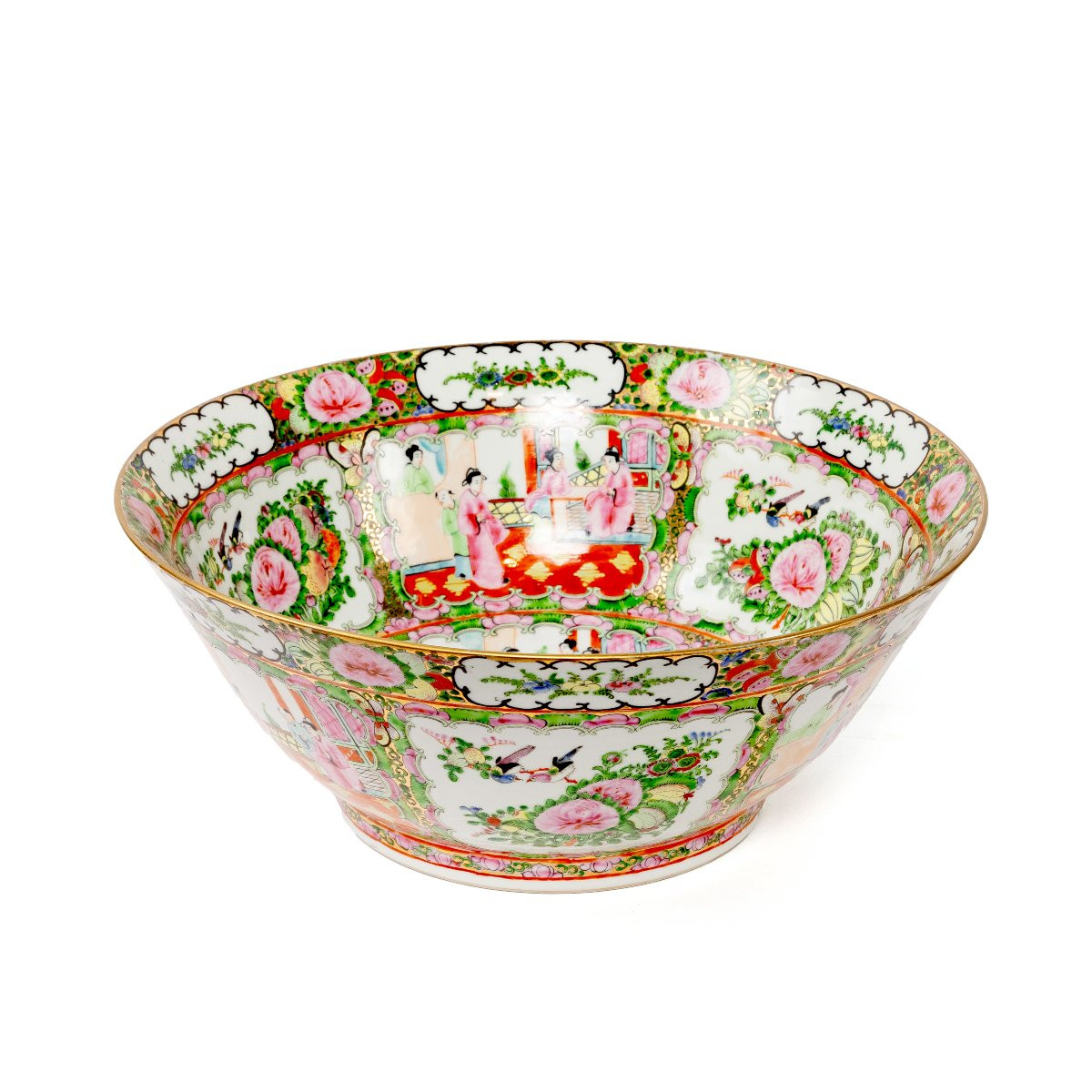 Pair Of Chinese Painted Canton Porcelain Flat Bowls -photo-6
