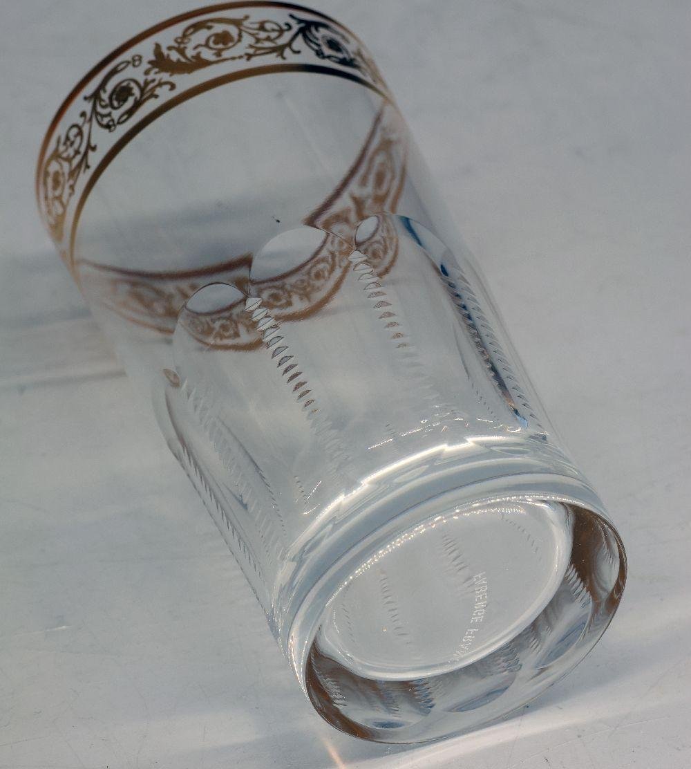 suite de dix verres en cristal taille main et dore, marque Fabergé-photo-2