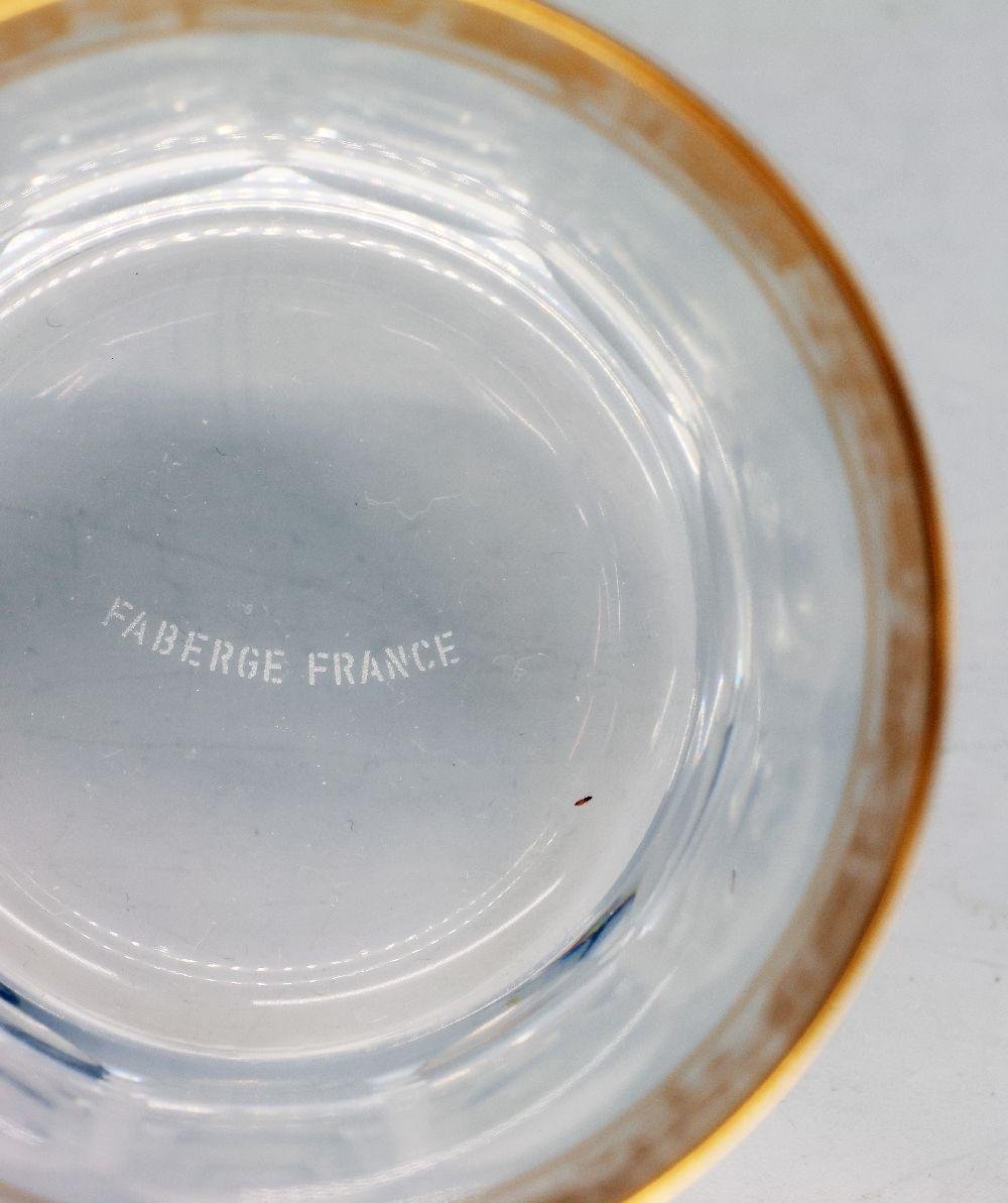 suite de dix verres en cristal taille main et dore, marque Fabergé-photo-4