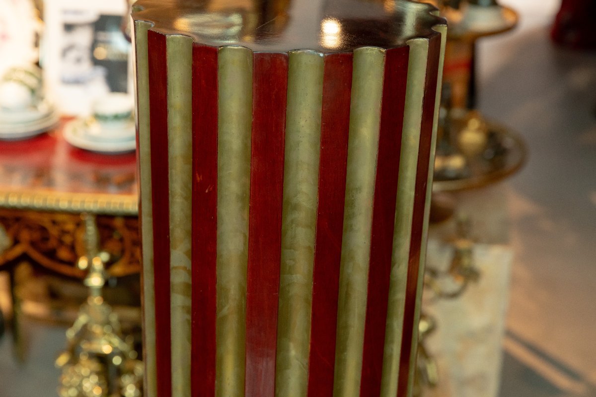 paire de colonnes en acajou et laiton de style empire russe, 20eme-photo-5