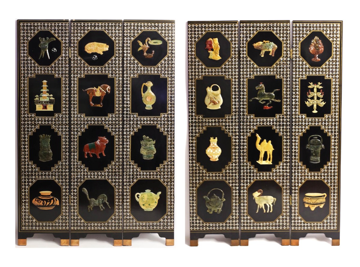 Six-panel Chinese Screen Paravent