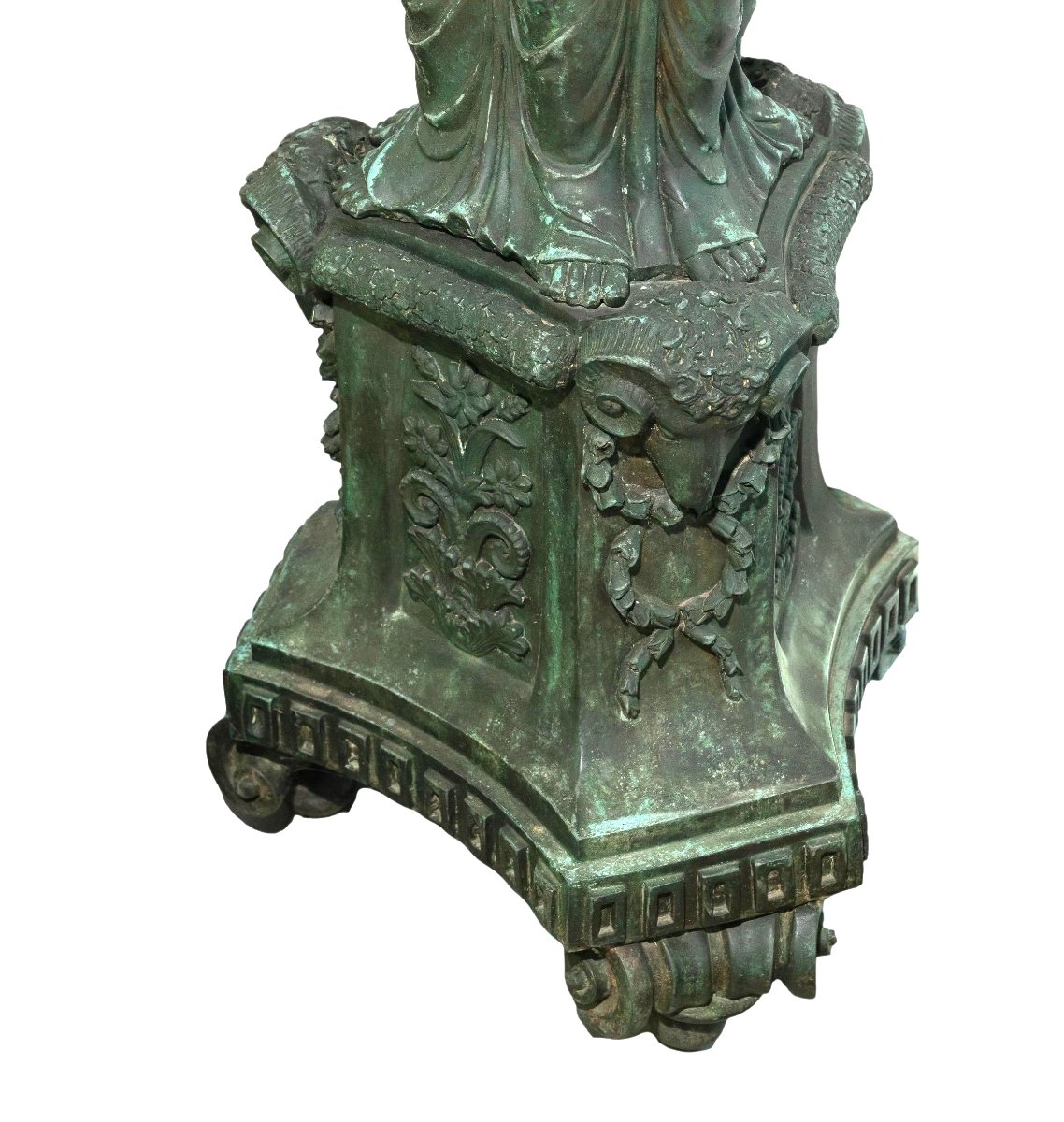 grand colonne en bronze 20eme de style néoclassicisme-photo-4