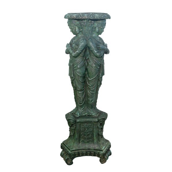 grand colonne en bronze 20eme de style néoclassicisme-photo-1