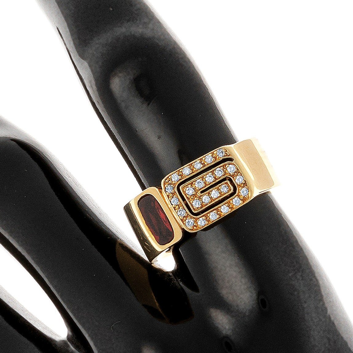 Bague en or 14k  avec grenat et diamants-photo-4