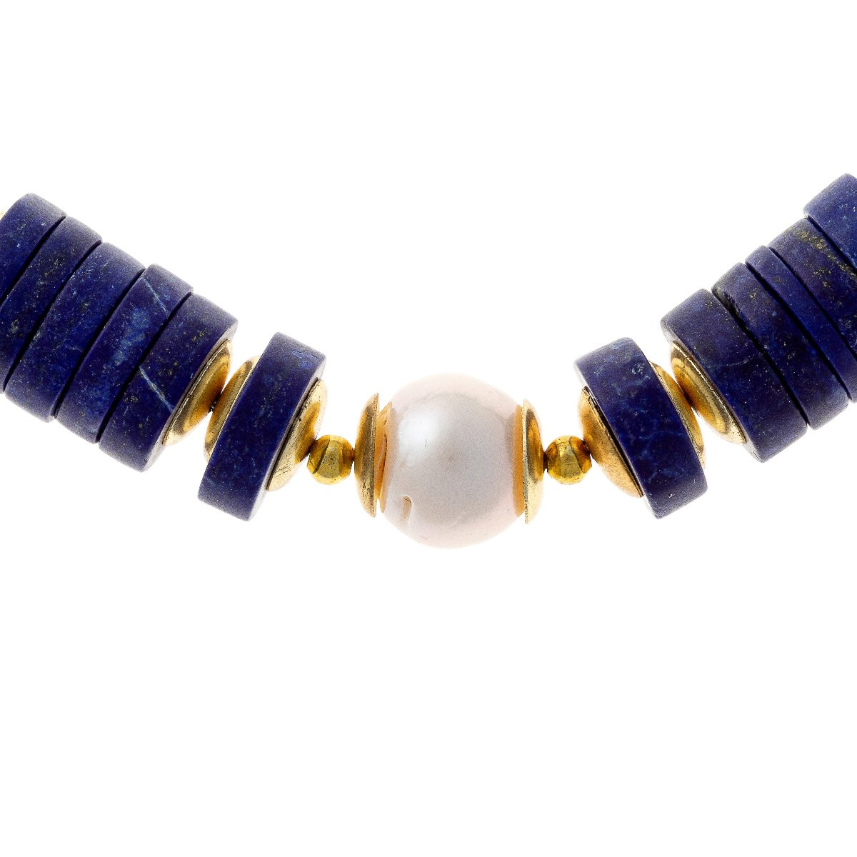 Collier en lapis-lazuli avec perles-photo-4