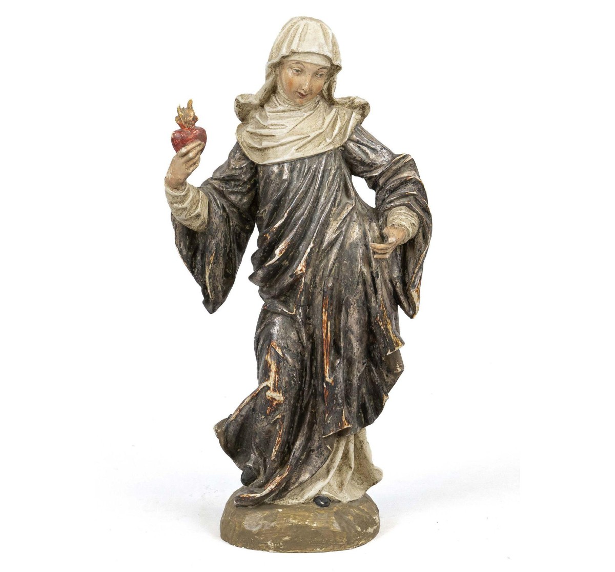 sculpture de Sainte Marie-Madeleine en bois peint 