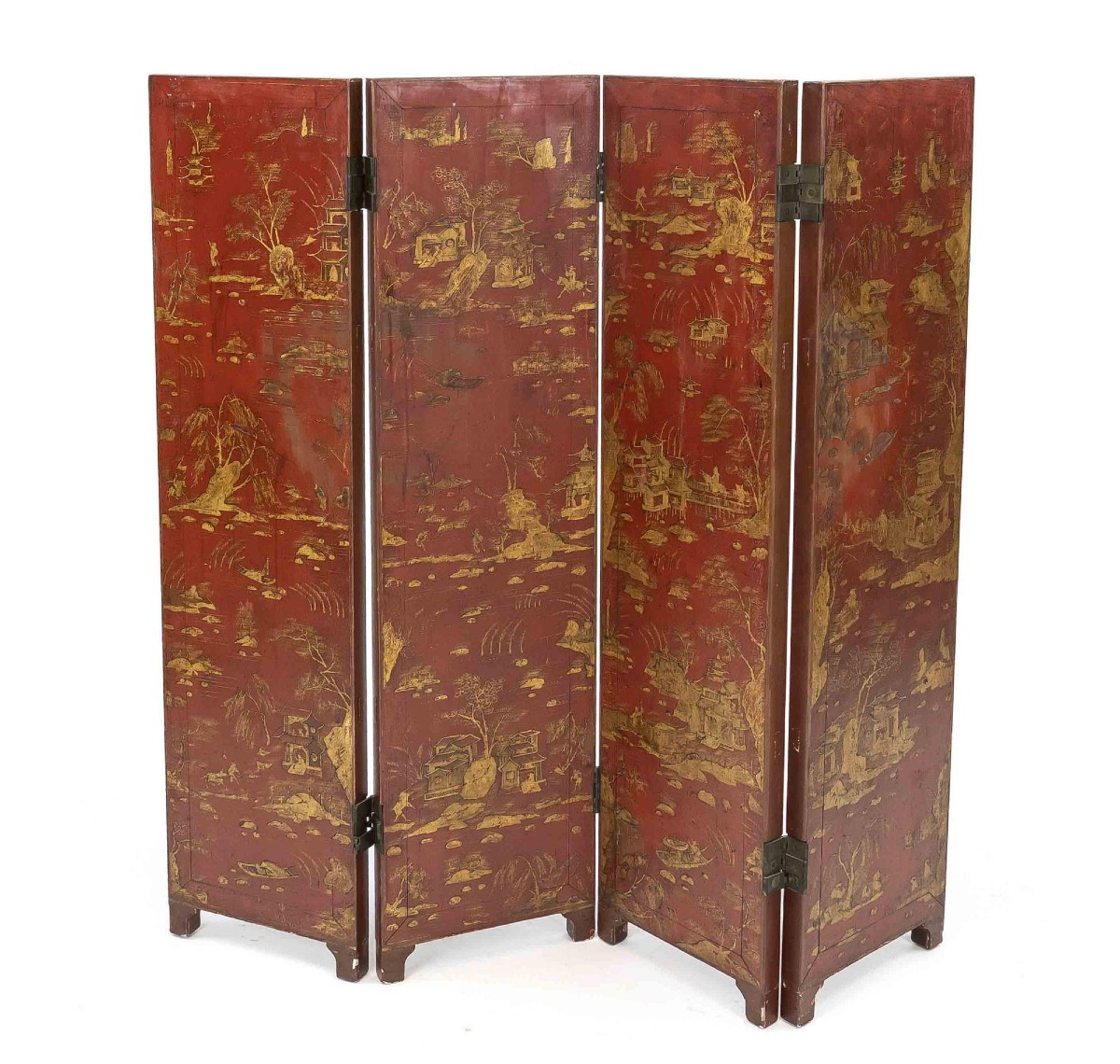 Four-panel Chinese Folding Screen Paravent