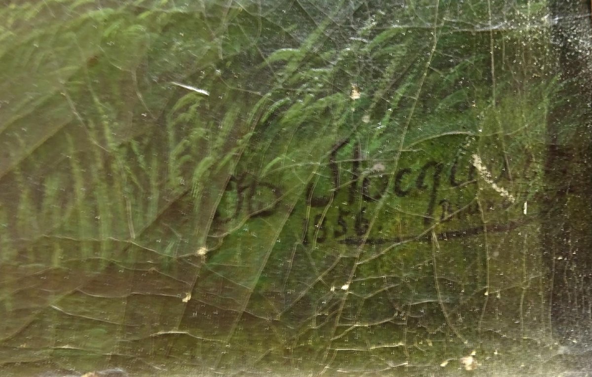 Painting By Belgian Author H. Slocquart Dated 1856-photo-3